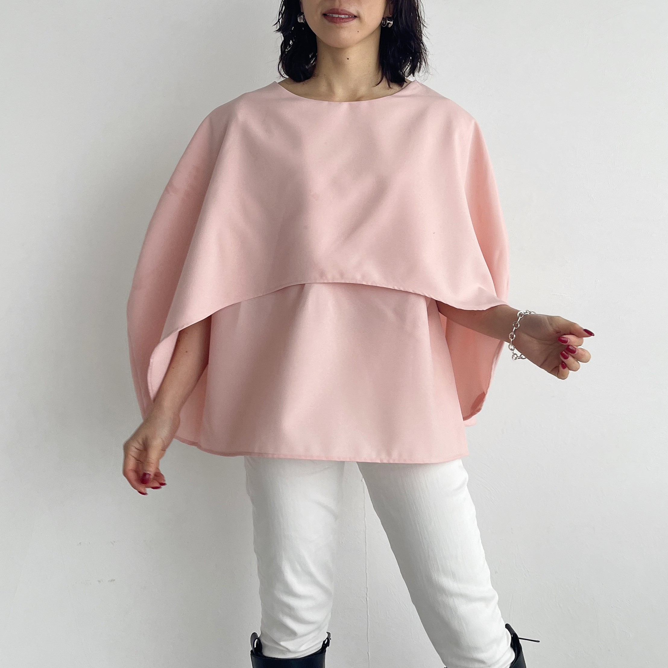 ケープスリーブトップス (pink)
