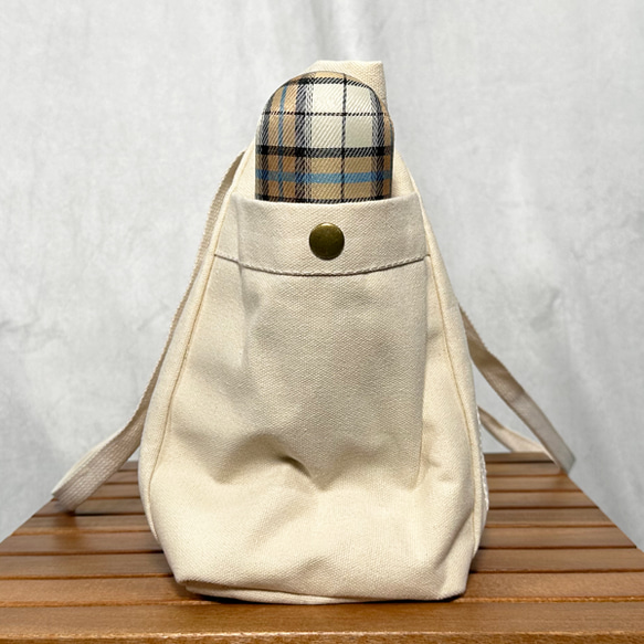 【送料無料】馬の刺繍 ファスナー付き キャンバス トートバッグ 8枚目の画像