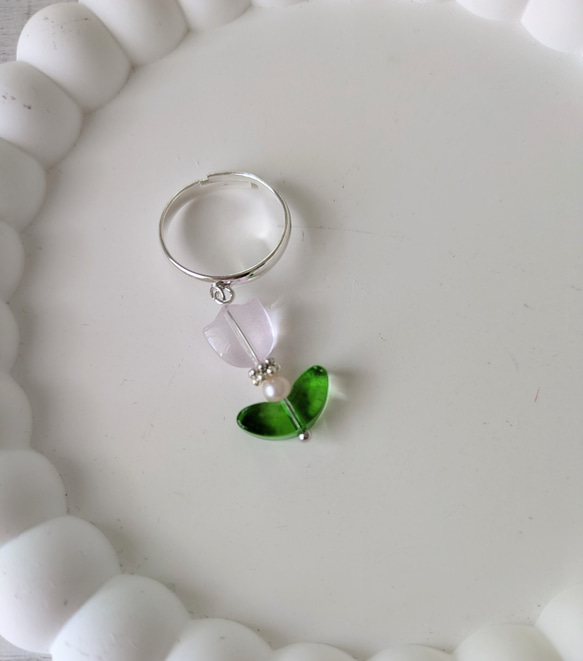 ３点以上送料無料【SALE】ガラスビーズ：チューリップの素：赤色以外のミックスカラー：約１０ミリ：２０セット 5枚目の画像