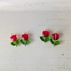 ３点以上送料無料【SALE】ガラスビーズ：チューリップの素：赤色以外のミックスカラー：約１０ミリ：２０セット 4枚目の画像