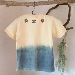 .〘受注生産〙藍染めsea kids T-shirt* 子供 海カットソー 100～140 2枚目の画像