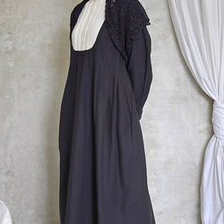 ロング三角ショール♧黒コットンレース 8枚目の画像