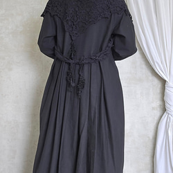 ロング三角ショール♧黒コットンレース 9枚目の画像