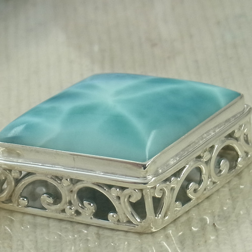 ☆【一点もの】ラリマー 海 美波 輝き バリ シルバー925 世界にひとつ