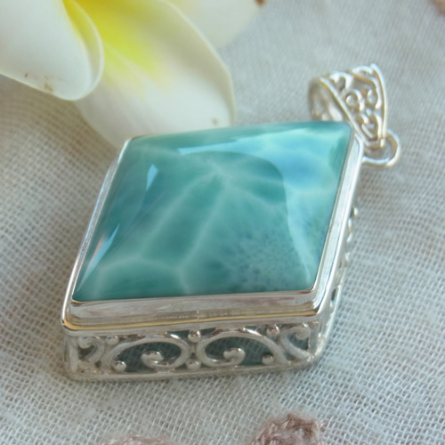 ☆【一点もの】ラリマー 海 美波 輝き バリ シルバー925 世界にひとつ