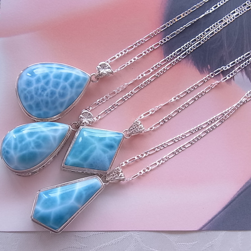 ☆【一点もの】ラリマー 海 美波 輝き バリ シルバー925 世界にひとつ