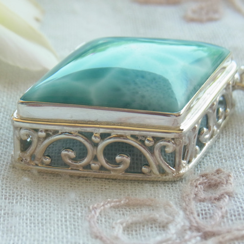 ☆【一点もの】ラリマー 海 美波 輝き バリ シルバー925 世界にひとつ