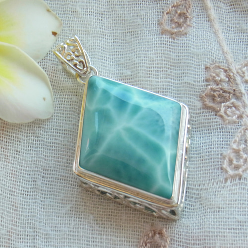 ☆【一点もの】ラリマー 海 美波 輝き バリ シルバー925 世界にひとつ