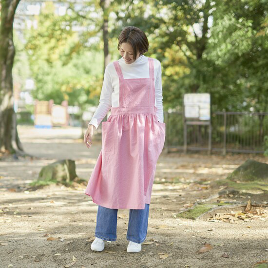 ピナフォアエプロン CLC / pinafore apron CLC　コーラル