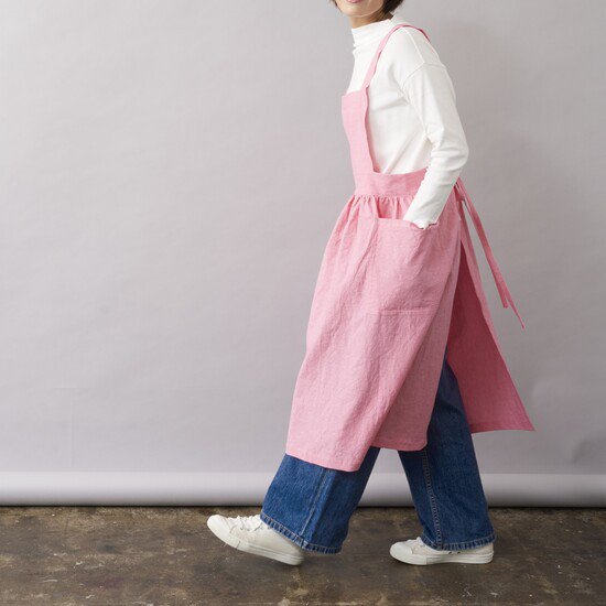 ピナフォアエプロン CLC / pinafore apron CLC　コーラル