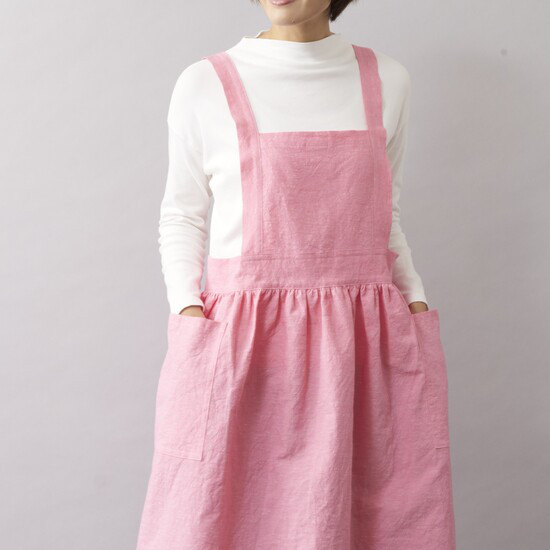 ピナフォアエプロン CLC / pinafore apron CLC　コーラル