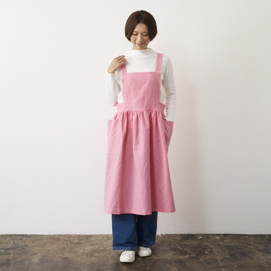 ピナフォアエプロン CLC / pinafore apron CLC　コーラル