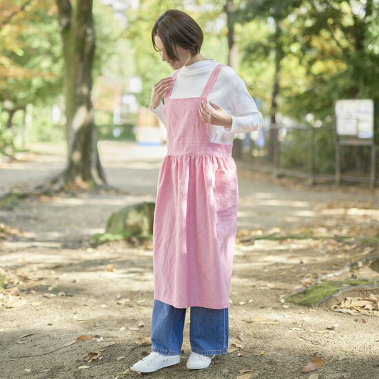 ピナフォアエプロン CLC / pinafore apron CLC　コーラル
