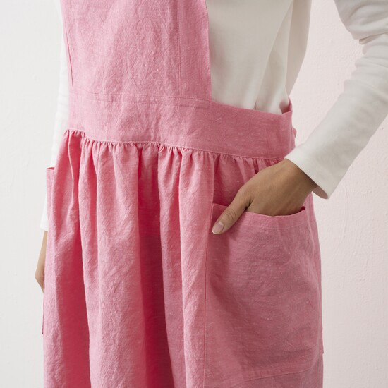 ピナフォアエプロン CLC / pinafore apron CLC　コーラル