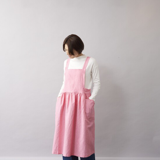 ピナフォアエプロン CLC / pinafore apron CLC　コーラル