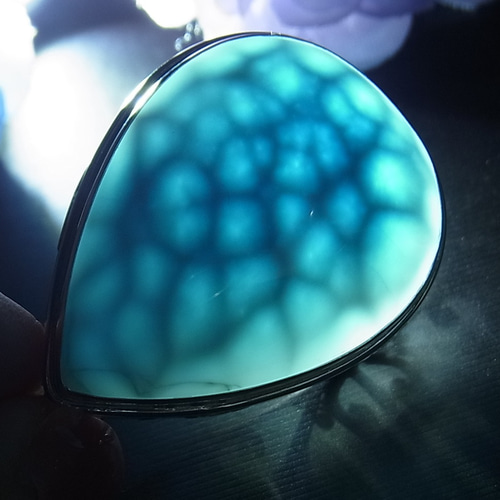 天然無処理 ラリマー ブレスレット15mm-78.5g ブレスレット
