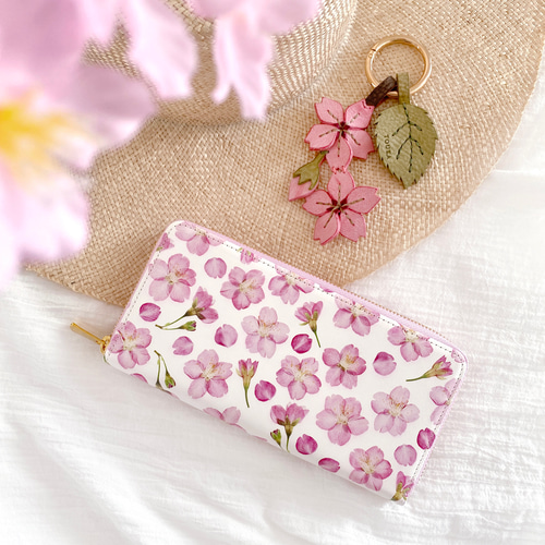 長財布薔薇のカービングラウンドファスナーウォレット受注生産品