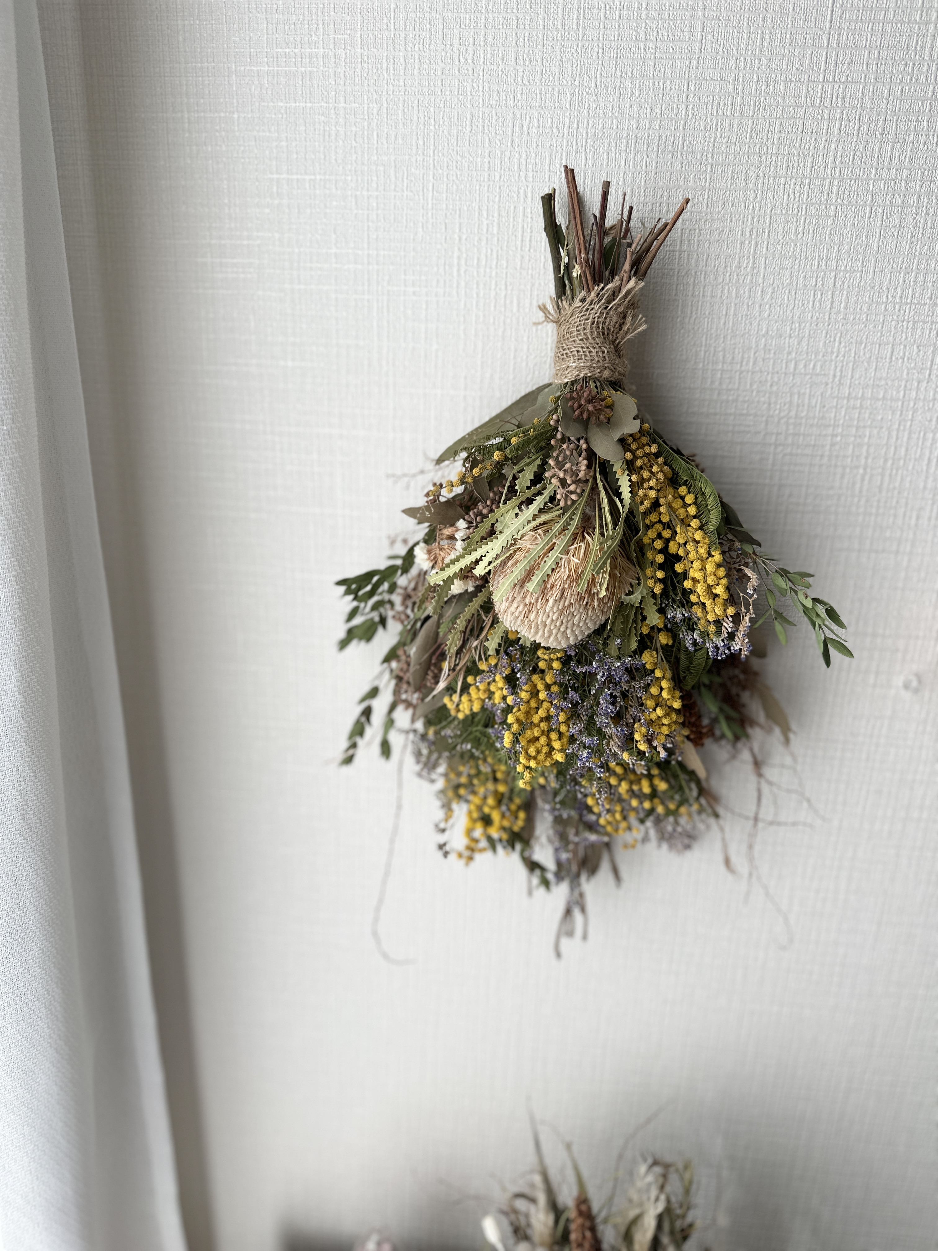 受注！再販！バンクシアメインのミモザスワッグ