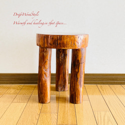 流木インテリア 大型流木から切り出した丸太のベンチ スツール テーブル 椅子 ベンチ 木製 N24 5枚目の画像