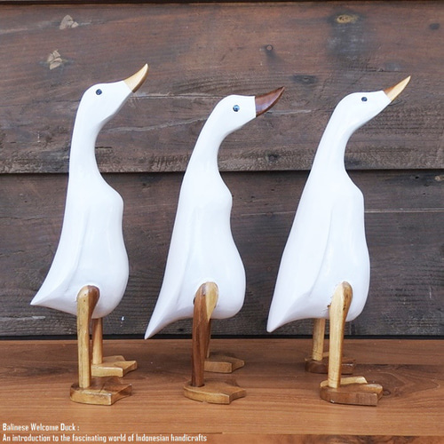 ウェルカムボード アヒルさん 白 Mサイズ ナチュラル ウェルカム人形