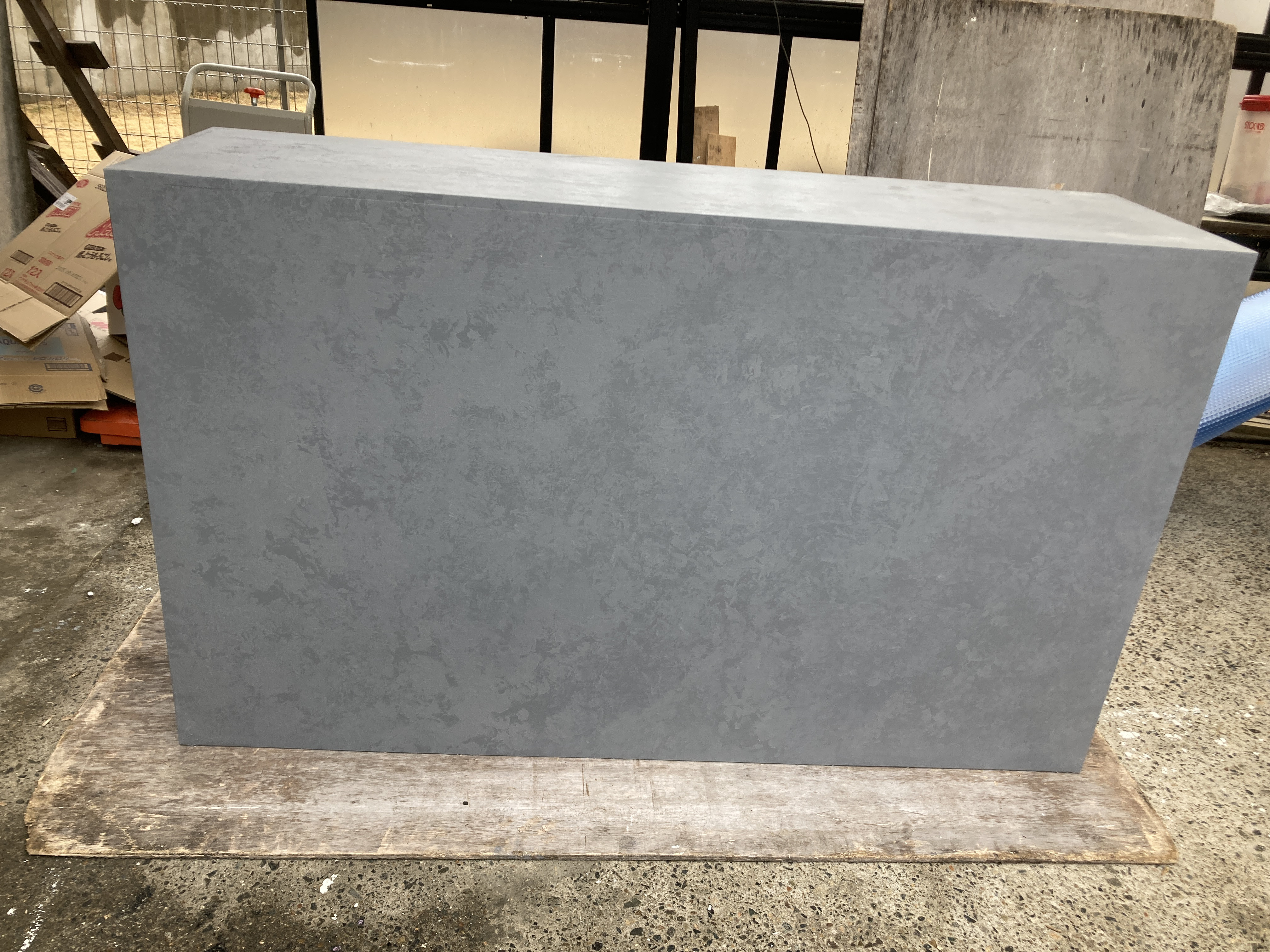 【受注製作】★グレーストーン柄☆石目★モルタル★受付カウンター　レジカウンター【1500】★店舗☆ネイル　美容室