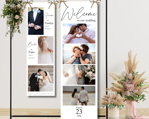 納期10日以内】タペストリー 2枚セット ウェルカムボード 結婚式