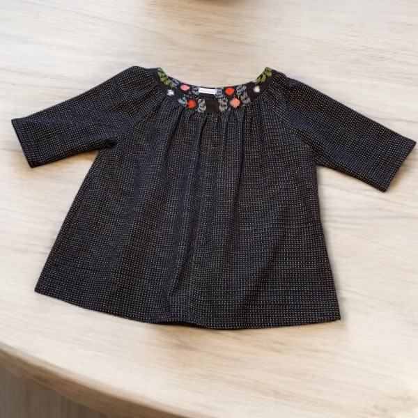 久留米絣ラグラン袖ブラウス⭐送料無料