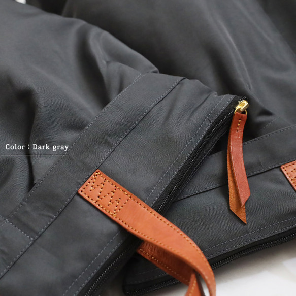 ⁑（送料無料）ラスト１　Mサイズ　軽量　収納上手な多ポケット リュックサック　クッション入ナイロン革レザー　グレーP75 3枚目の画像