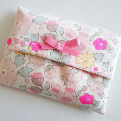 レッスンバッグ さくらんぼ 刺繍 ネイビー リバティ チェリー