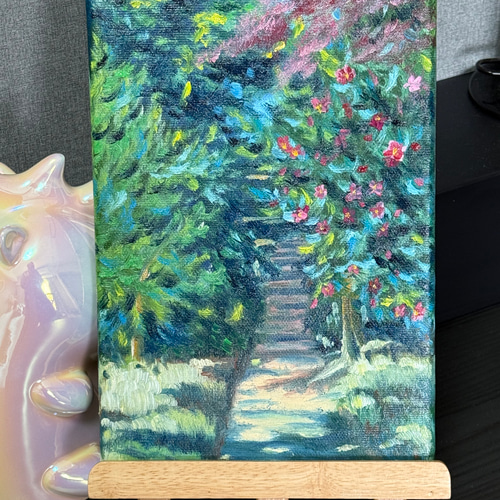 「花畑の夕陽」　手描き　油絵　風景画　原画　油彩画　印象派 花畑の夕陽」 手描き 油絵 風景画 原画 油彩画 印象派 - メルカリ