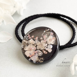 momoka様お取り置き　5/6まで　ヨウム　レジンヘアゴム桜咲く　お花見ヨウム a8f63b19cd3b4a5405f82173a0b82f
