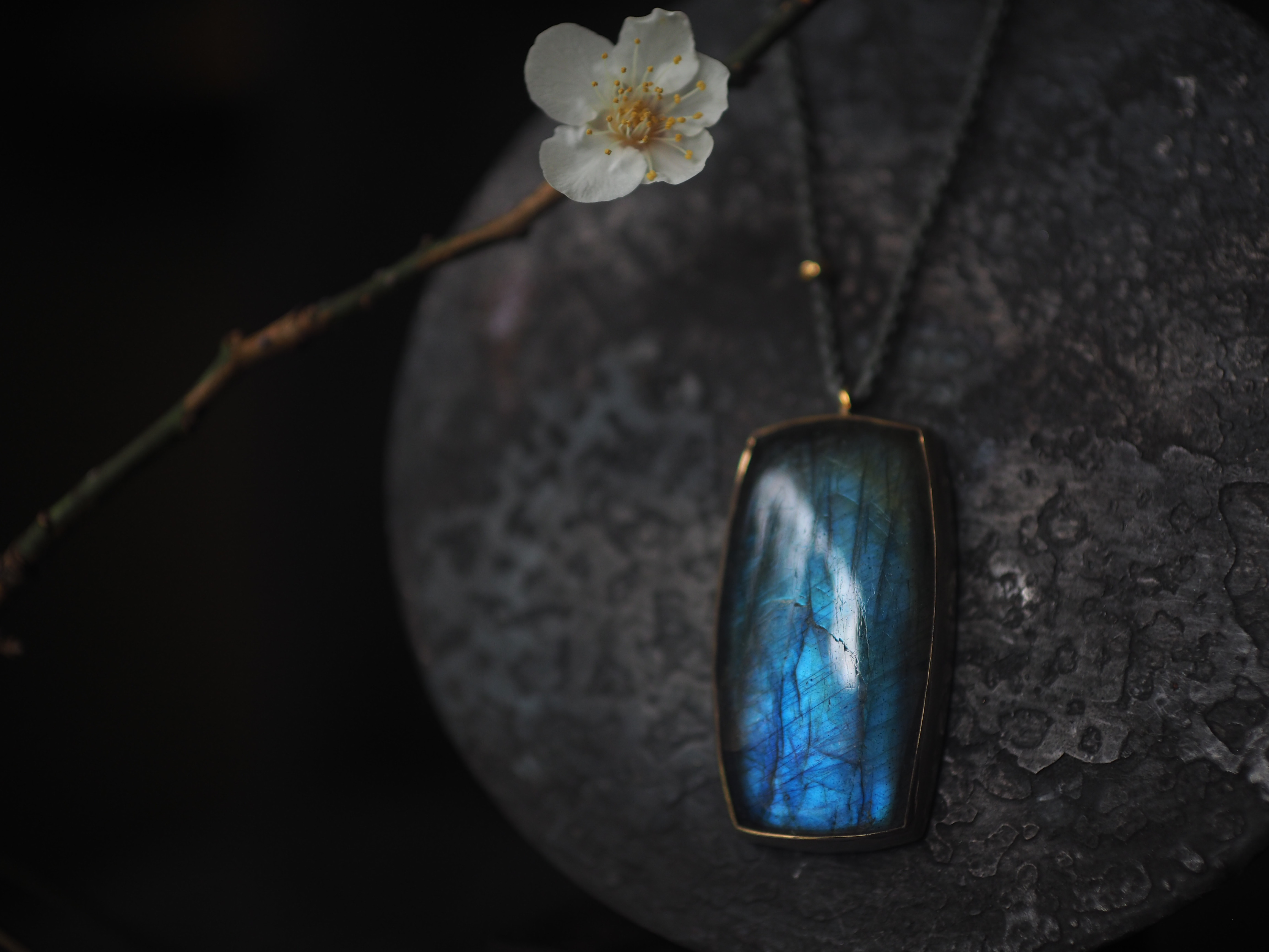 labradorite brass necklace (wafuu)