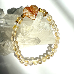 龍亀 ロングイ タイガーアイ ルチルクォーツ 天然石 ブレスレット