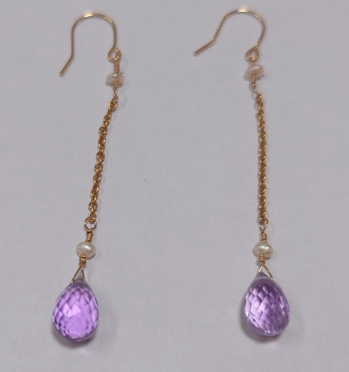 アメジスト＆ケシパール　ピアス