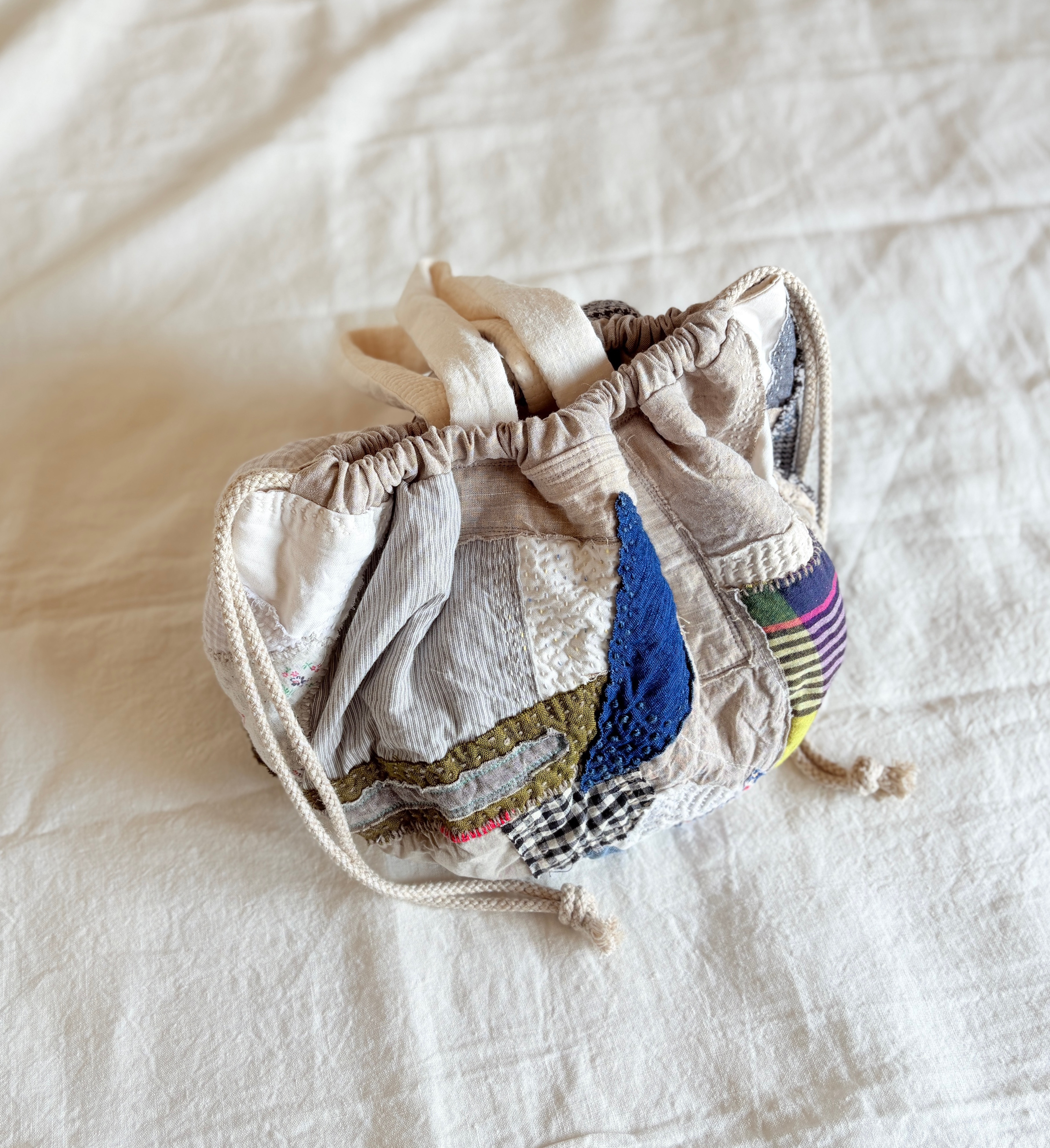 とっておき宝物のカケラbag** パッチワーク巾着バッグ