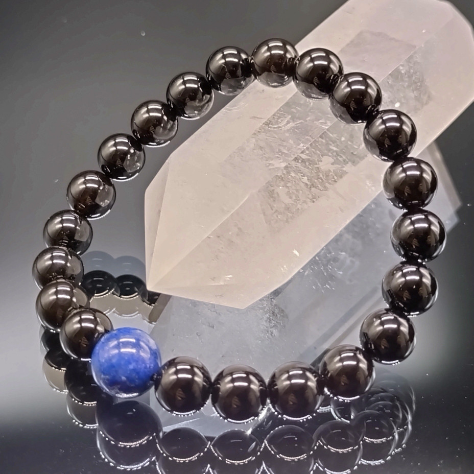 モリオン・ラピスラズリ・8mm(親玉10mm)【高品質・鑑別済み】ブレスレット 4,860円