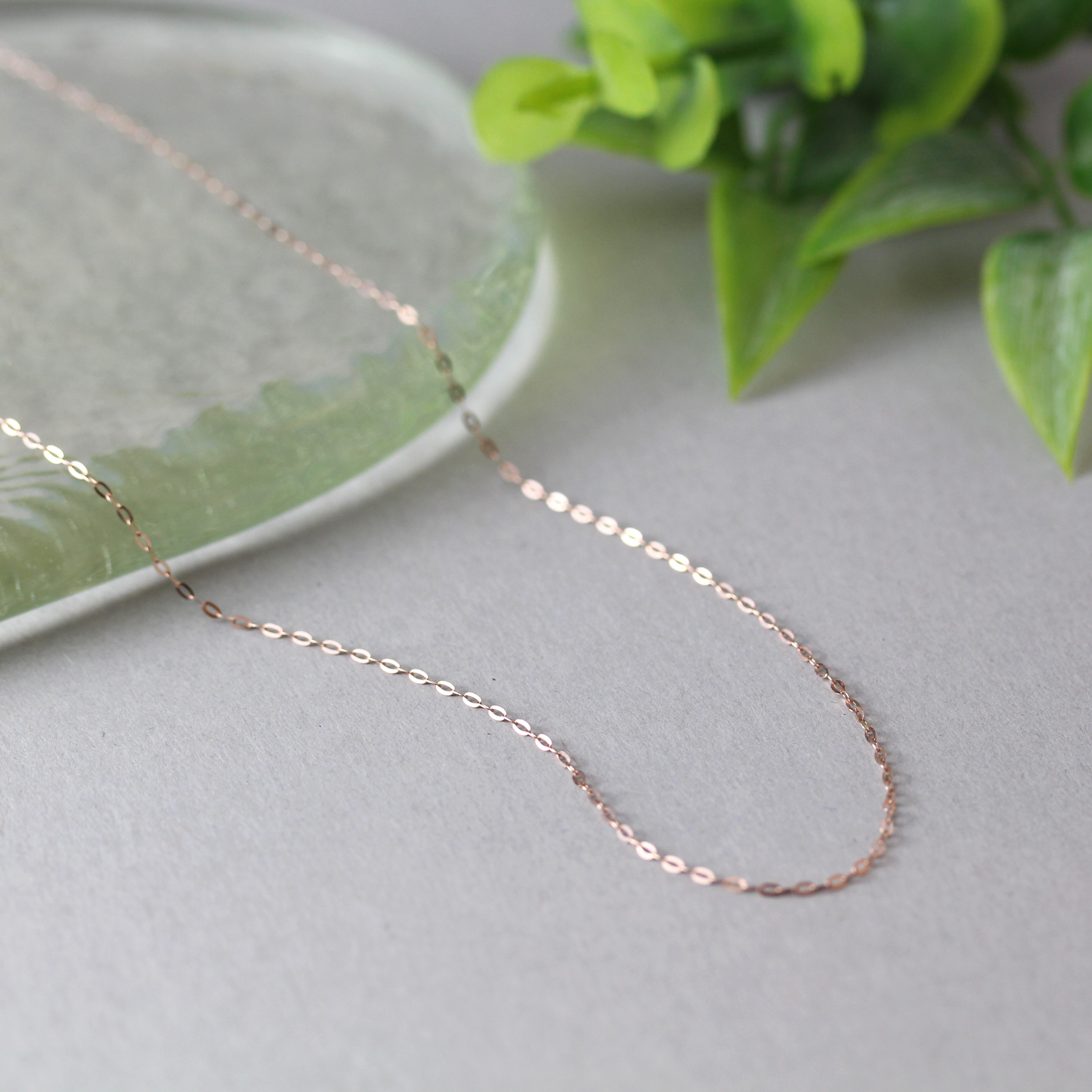 【再販】冬のおしゃれに♡つけっぱなし K10 シンプル チェーンネックレス　ピンクゴールド 普段使い 重ね付け〈184〉