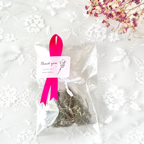 自然の優しさが香るサシェ（匂い袋）＊ローズマリー オーガンジーの袋