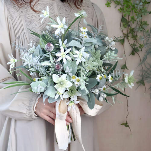 ウェディングブーケ　ブートニア ウェディングブーケ・ブートニアのセット】 | flowershop KAIKA