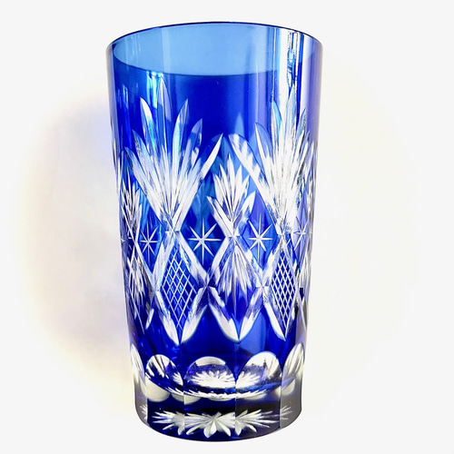 単品バラ売り＞江戸切子 グラス 青 no34 グラス antique art nozomi