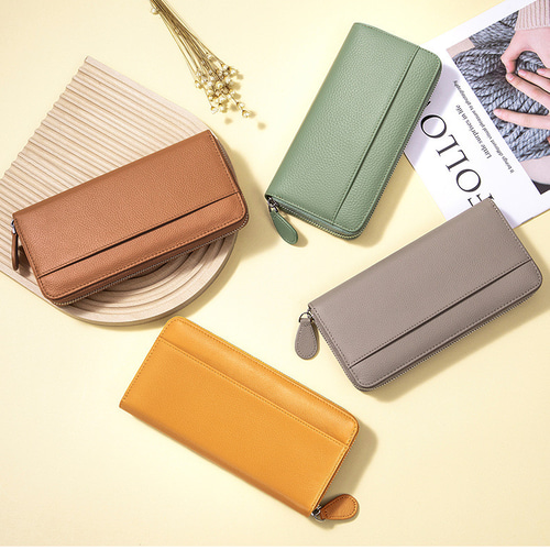 大容量使いやすい レザー長財布 メンズ 本革財布 ラウンドファスナー