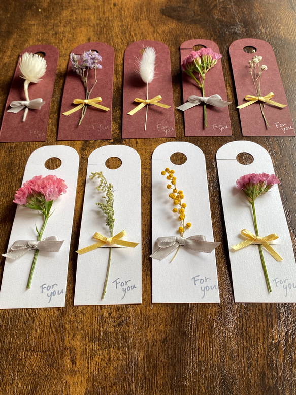 アンティーク タグ コラージュ ドライフラワー 手作り プレゼント №210B 花タグ 〜贈り物にお花を添える〜 ドライフラワー kaname 通販