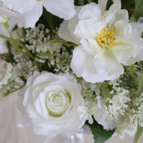 人気のパールブーケ／クラッチブーケ／ホワイトグリーンブーケ