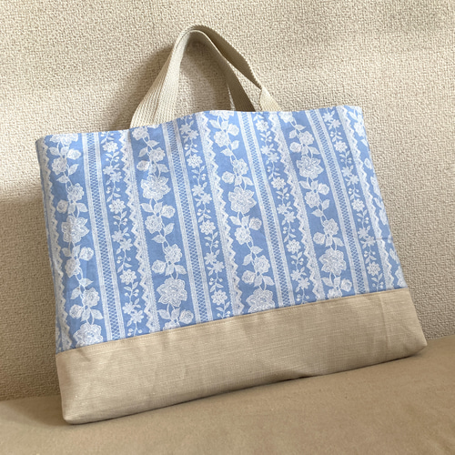 レッスンバッグ　ハンドメイド　小花柄　大人デザイン 初出品記念おまけつき】花柄レッスンバッグ トートバッグ ハンドメイド