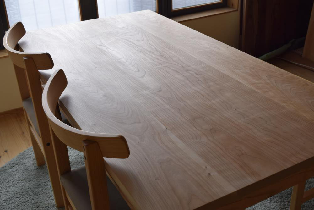 ブラックチェリー　シンプル ダイニングテーブルW140