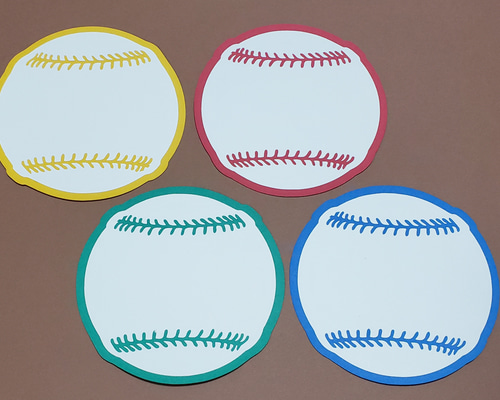 カスタマイズ】野球ボール メッセージ コメントカード10枚 メッセージ