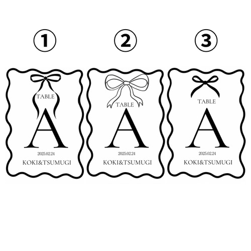 結婚式　テーブルナンバー　キャンドル　リボン 結婚式テーブルナンバーキャンドルリボン