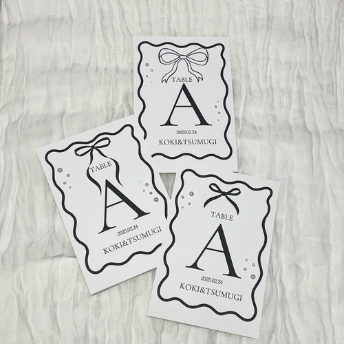 1枚80円】テーブルナンバー パール リボン 結婚式 その他