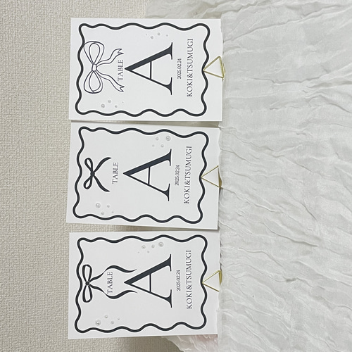 1枚80円】テーブルナンバー パール リボン 結婚式 その他