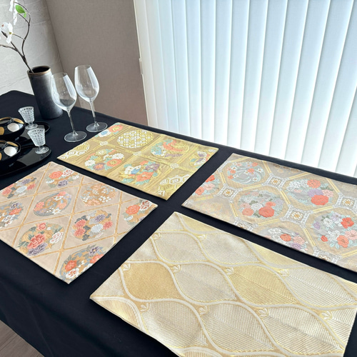 ◼︎56◼︎一点物 高級袋帯 全て正絹 ランチョンマット4枚セット【帯